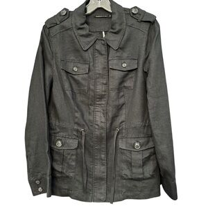 Monoprix Autre Ton Linen Utility Jacket Black Women’s 40 (M)